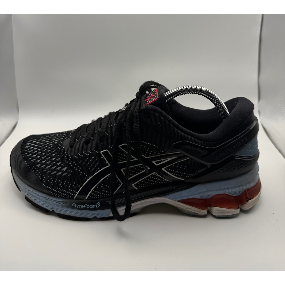 Asics Gel-Kayano 25 Running Shoes Womens 10 Black Blue Good 1012A457 FlyteFoam